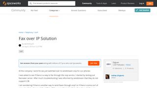 
                            11. Fax over IP Solution - VoIP Forum - Spiceworks Community