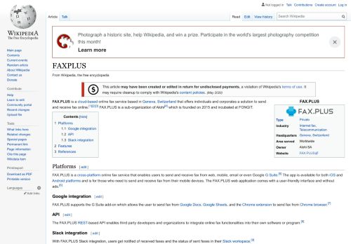 
                            7. FAXPLUS - Wikipedia