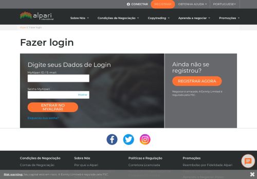 
                            7. Fazer login | Alpari International - alpari.org