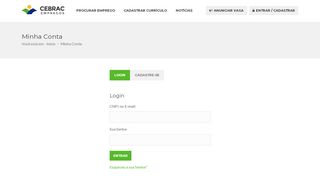 
                            2. Fazer Login - CEBRAC Empregos