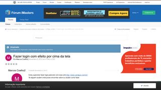 
                            9. Fazer login com efeito por cima da tela - HTML e CSS - Fórum iMasters