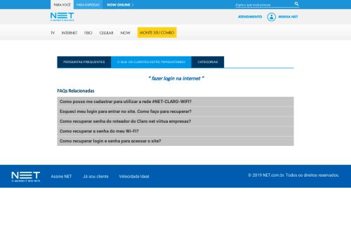 
                            5. fazer login na internet - Ajuda Site Oficial da NET