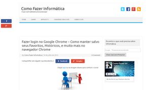 
                            7. Fazer login no Google Chrome - Como manter salvo seus Favoritos ...