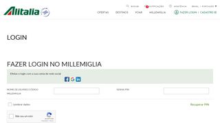 
                            11. fazer login no millemiglia - Alitalia