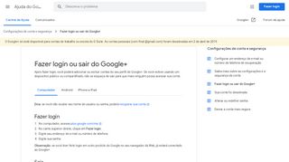 
                            8. Fazer login ou sair do Google+ - Computador ... - Google Support