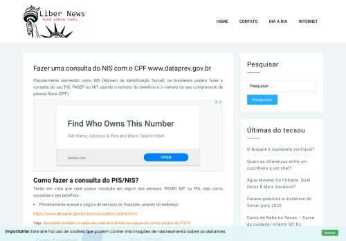 
                            7. Fazer uma consulta do NIS com o CPF www.dataprev.gov.br - Tecsou