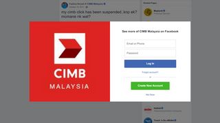 
                            1. Fazlina Norani - my cimb click has been suspended..knp... | Facebook