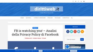 
                            9. FB is watching you! - Analisi della Privacy Policy di Facebook | Diritti ...