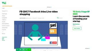 
                            8. FB QVC? Facebook tries Live video shopping | TechCrunch