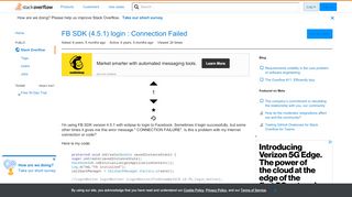 
                            8. FB SDK (4.5.1) login : Connection Failed - Stack Overflow