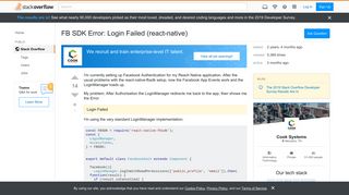 
                            2. FB SDK Error: Login Failed (react-native) - Stack Overflow