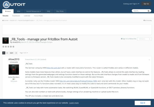 
                            13. _FB_Tools - manage your FritzBox from Autoit - AutoIt Example ...