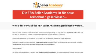 
                            3. FBA Seller Academy - Teilnahme geschlossen