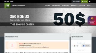 
                            9. FBS $50 Welcome Bonus - Forex
