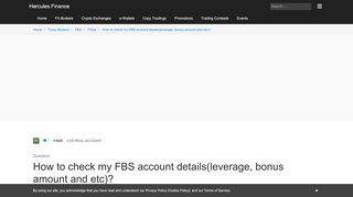 
                            2. FBS – How to check my FBS account details(leverage, bonus ...