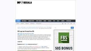 
                            11. FBS Login dan Personal Area FBS - Info Segala