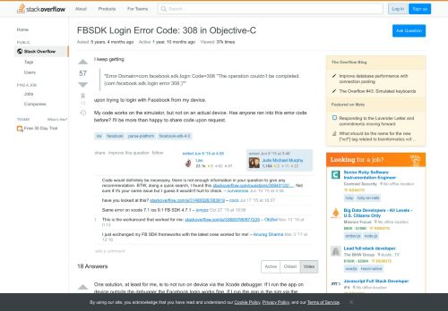 
                            2. FBSDK Login Error Code: 308 in Objective-C - Stack Overflow