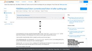 
                            1. FBSDKAccessToken currentAccessToken nil after quitting app - Stack ...