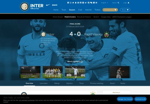 
                            5. F.C. Internazionale Milano - Official Website | EN MATCH_CENTER