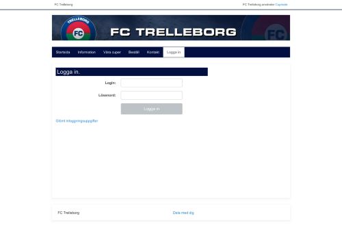 
                            8. FC Trelleborg Logga in - Cupmate