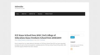 
                            10. FCE Kano School Fees 2018 | Fed College of Education Kano ...