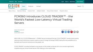 
                            2. FCM360 introduces CLOUD TRADER™ - the World's Fastest Low ...