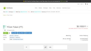 
                            2. FCoin Token (FT) price, chart, and fundamentals info | CoinGecko