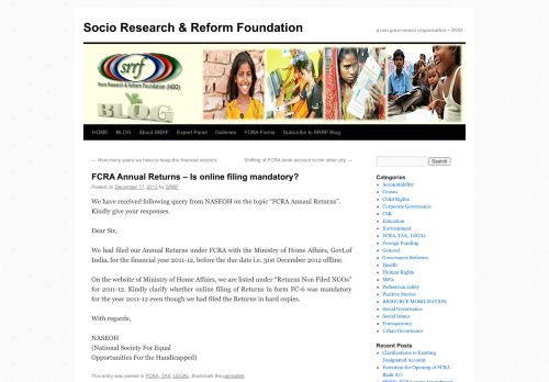 
                            11. FCRA Annual Returns – Is online filing mandatory? | Socio Research ...
