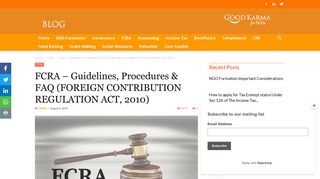 
                            9. FCRA – Guidelines, Procedures | Foreign Contribution regulation Act