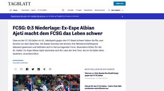 
                            9. FCSG: 0:3 Niederlage: Ex-Espe Albian Ajeti macht ... - St.Galler Tagblatt