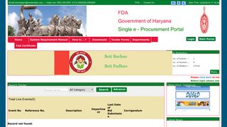 
                            8. FDA | Government of Haryana eProcurement | Works Tender ...