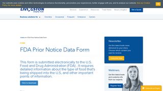 
                            12. FDA Prior Notice Data Form - Livingston International