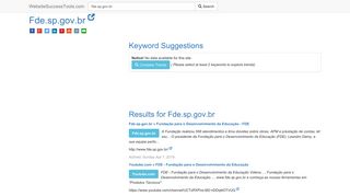 
                            13. Fde.sp.gov.br Error Analysis (By Tools) - Website Success Tools