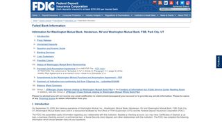 
                            2. FDIC: Bank Information Information - Washington Mutual Bank ...