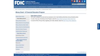 
                            3. FDIC: Money Smart – A Financial Education Program