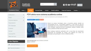 
                            3. FDV adota novo sistema acadêmico online - FDV