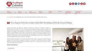 
                            8. Fe y Alegría Colombia recibe trofeo Best Workplaces 2018 de ...