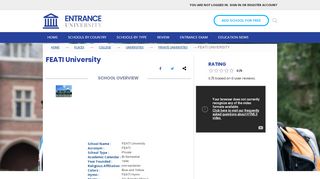 
                            13. FEATI University | Entranceuniversity