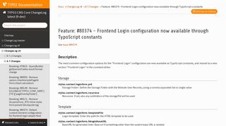 
                            3. Feature: #80374 - Frontend Login configuration now available through ...