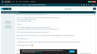 
                            11. [Feature Request] Multiple Backends - Kodi Community Forum