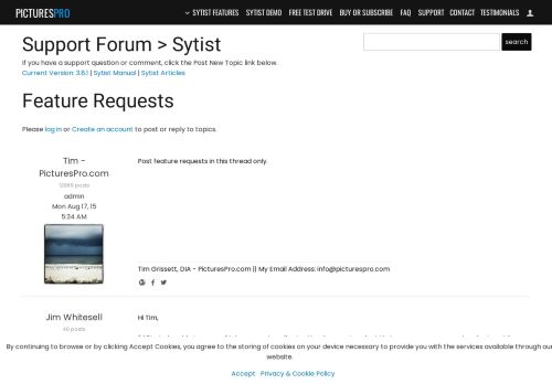 
                            12. Feature Requests - Support Forum | Sytist | PicturesPro