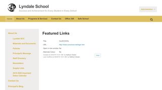 
                            11. Featured Links - OurSCHOOL - Lyndale School