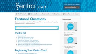 
                            13. Featured Questions | Ventra