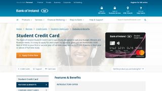 
                            9. Features & Benefits - Student Credit Card - Bank of Ireland