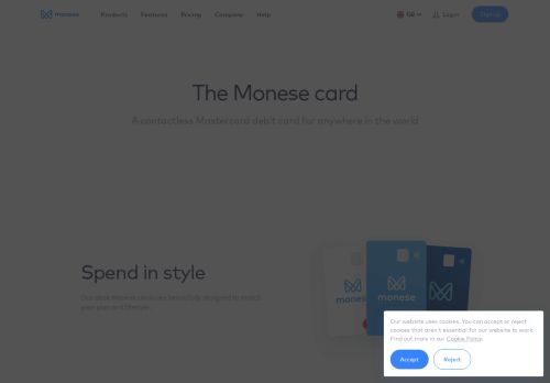 
                            10. Features - Card - Contactless Monese debit card | Monese