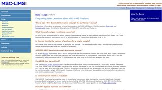 
                            9. Features - MSC-LIMS Laboratory Information Management ...
