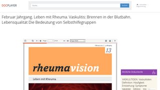 
                            5. Februar Jahrgang. Leben mit Rheuma. Vaskulitis: Brennen in der ...