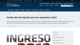 
                            10. Fechas de Inscripción para los aspirantes 2018 - Facultad de Derecho