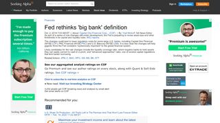 
                            10. Fed rethinks 'big bank' definition - Capital One Financial Corporation ...