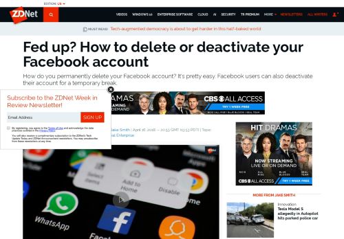 
                            11. Fed up? How to delete or deactivate your Facebook account | ZDNet